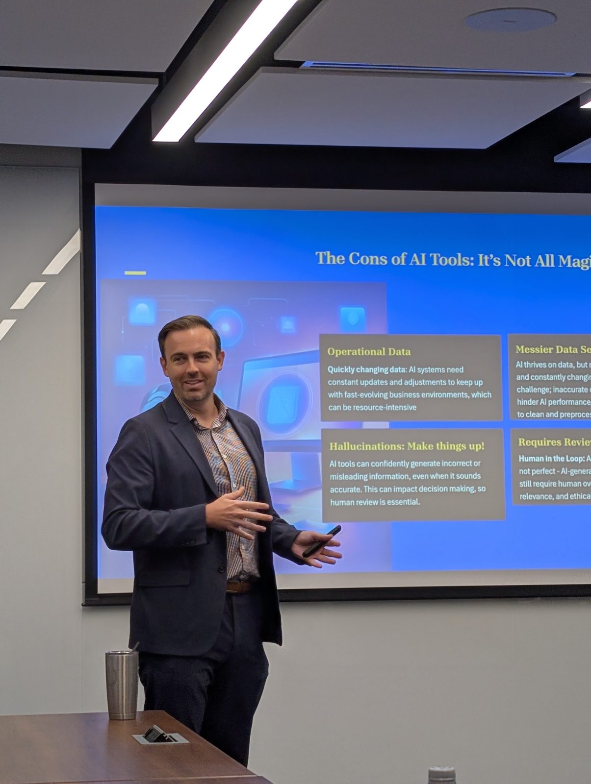 Ryan Seifert presenting an AI session